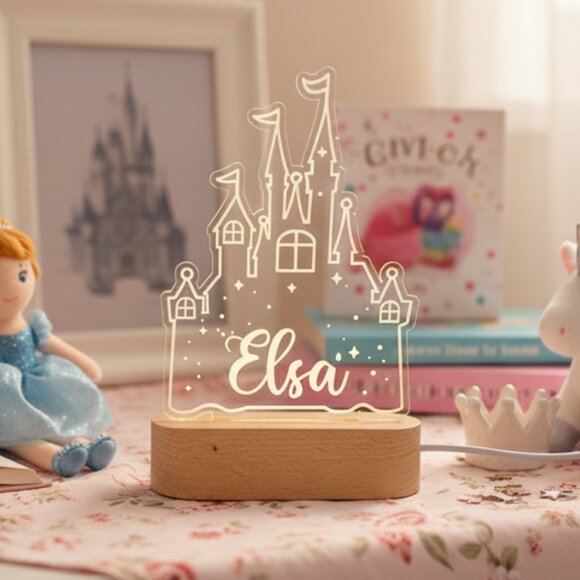 Personalized Princess Castle Night Light – Cute Nightlight for Girls - Picture 8 of 8